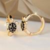 Vintage Green Zircon Cute Sea Turtle Hoop Earrings For Women Boho Gold Color Small Ear Buckle Wedding Jewelry Mother's Day Gifts