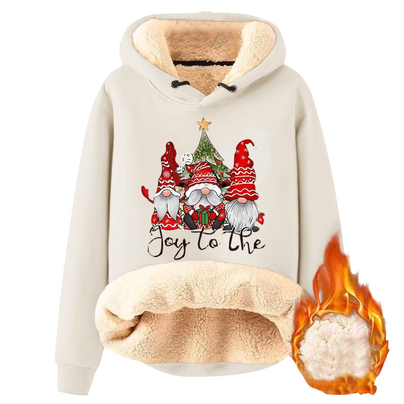 

Женский модный плюшевый и утолщенный теплый свободный пуловер с капюшоном с капюшоном XL бежевый