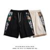 Pantaloncini Estivi da Uomo con Ricamo Giapponese Pantaloncini Casual da Uomo Pantaloncini Stile Cinese da Uomo Pantaloncini da Spiaggia di Marca Boardshort da Uomo