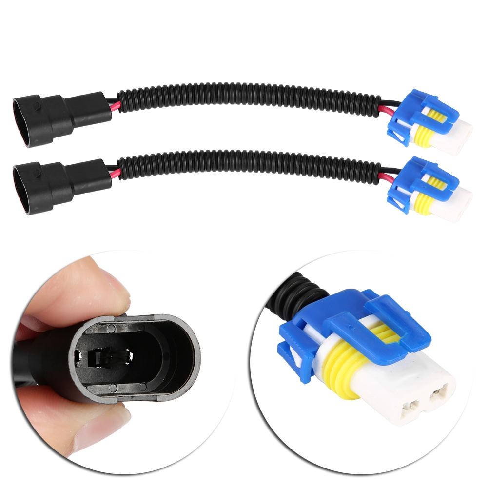 2Pcs 9006 Ceramic Connector Plug Socket Extension Wiring Harness Sockets Adapter