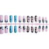 1 Set False Nails with Jelly Glue Chapped Pattern Easy Wearing Fake Nails DIY Nail Art Kit Professional Manicure Tools