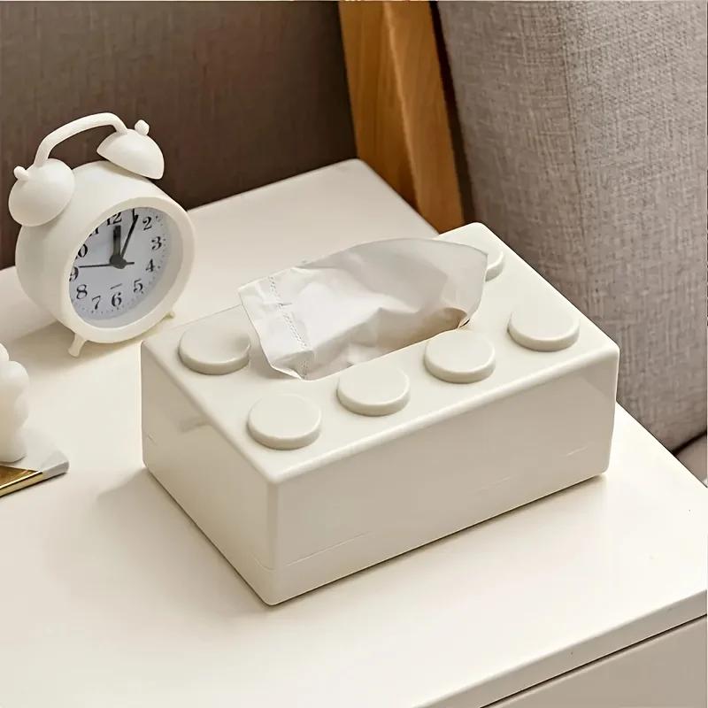 Building Block Tissue Box High Appearance Level Multi-functional Home Napkin Storage Box Living Room Coffee Table Storage Box