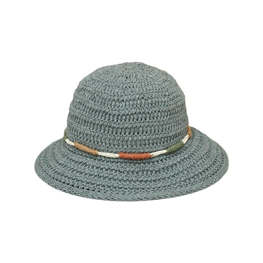 

Wide Brim Straw Weave Sun Hat Bohemian Fisherman Hat Portable Sunscreen Bucket Hat Beach синий