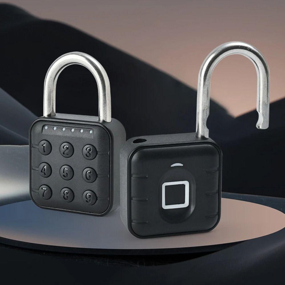 Anti-theft Smart Padlock Waterproof Electronic Door Lock Cabinet Fingerprint Lock  Outdoor