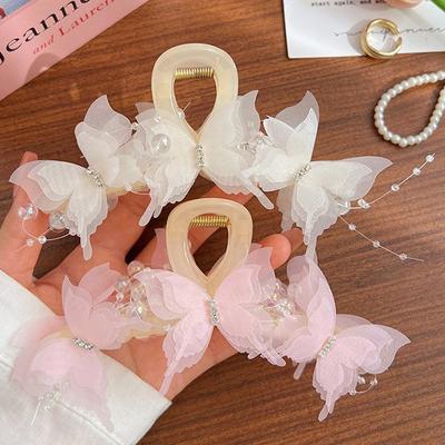 Spinki do włosów Butterfly Hair Claws Back Shark Hair Clip dla kobiet słodkie słodkie eleganckie spinki do włosów akcesoria do włosów