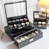 Exquisite High-Capacity Carbonfaser-Uhrenbox - Staubdichte Vitrine für mechanische Uhren
