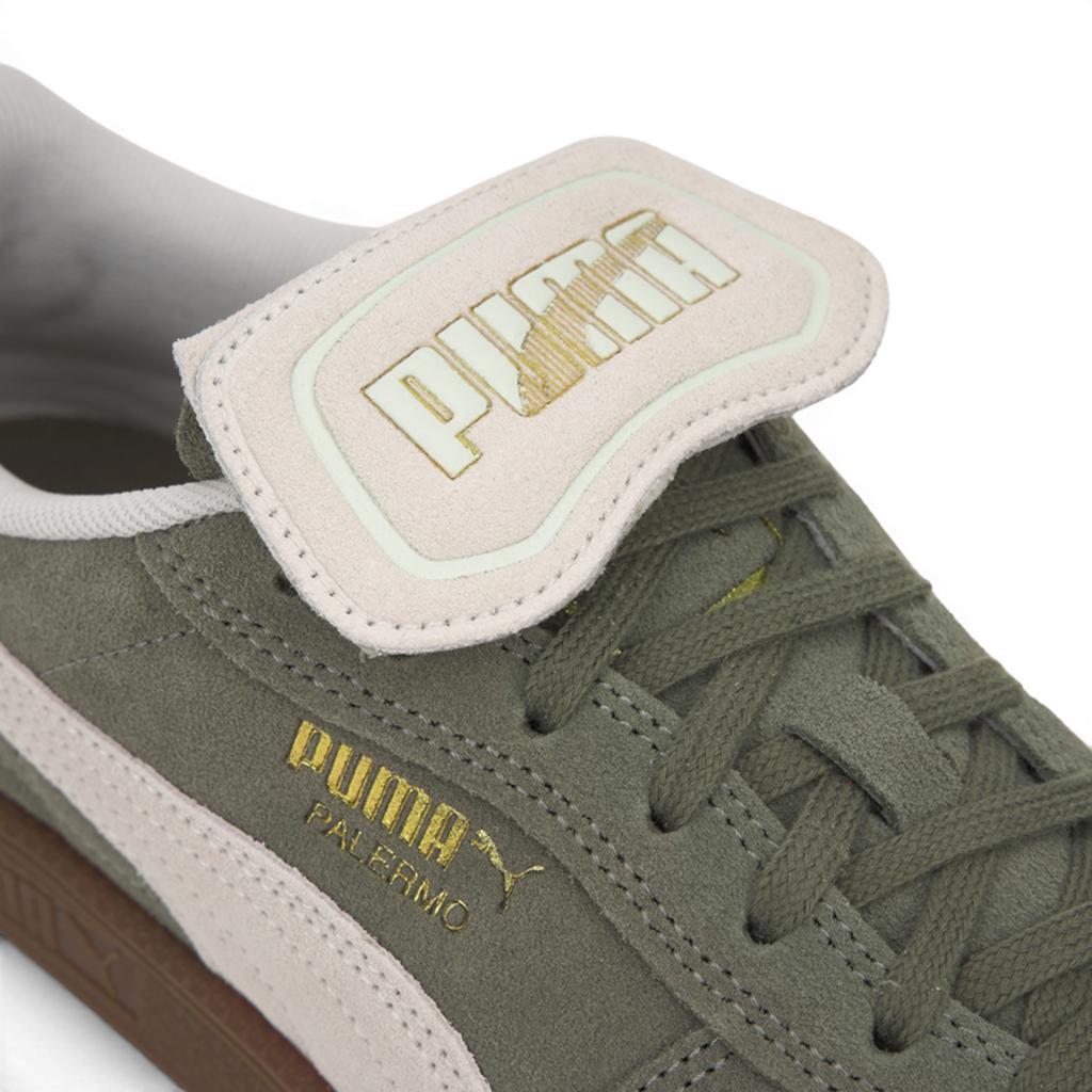 Puma Palermo Premium Suede Velvet Moss Unisex Sneaker Grün Warmweiß 402350-02