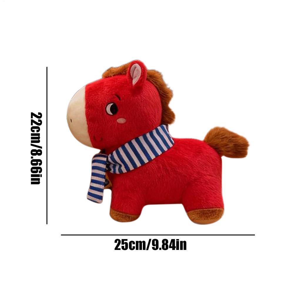 

Stuffed Animal Horse Toy 2026 Red Good Luck Room Decor Spring Festival Stuffed Horse Plush Toy for Friends Family Coworkers