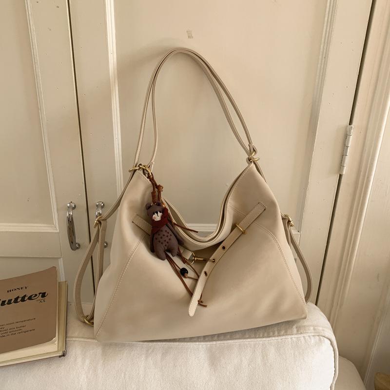 Retro suede tote bag women's new fashionable large-capacity commuting high-value fashionable casual shoulder bag bag