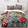 Graffiti Hip Hop Modern Street Art Bedding Set Boys Girls Twin Queen Size Duvet Cover Pillowcase Bed Boys Adult