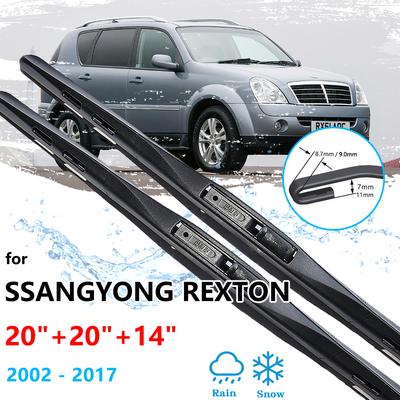3x Für Ssangyong Rexton Y200 MK1 2002 ~ 2017 Wischerblätter Fenster Vorne Hinten Set Windschutzscheibe Windschutzscheibe Pinsel UJ haken