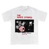 The White Stripes T-shirt Rock Streetwear Americana a Vestibilità Larga con Strisce Bianche