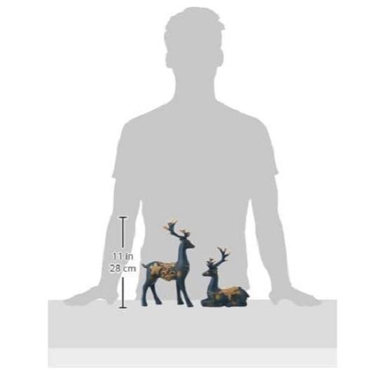 Creative Resin Golden and White Reindeer Sculptures | Beautiful Home Decor | Elevates The Energy of Your Room (Pack of 2,)