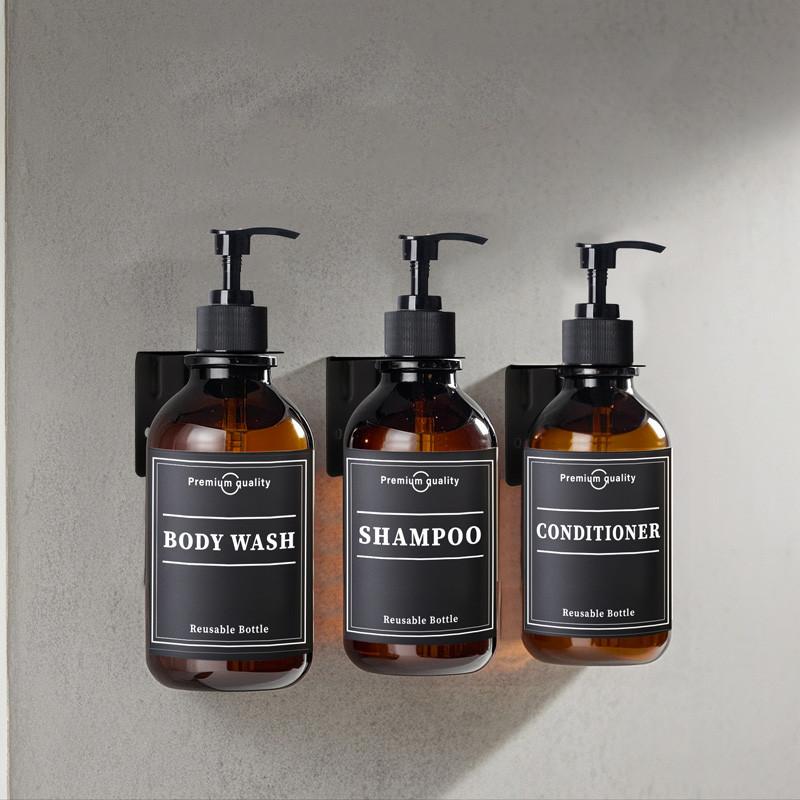 500ml Shampoo Conditioner Bodywash DIspenser Bottle Wall Mounted Bathroom Farmhouse Decor Soap Bottle with Sticker