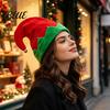 Warm Winter Hats for Family Gatherings Christmas Elf Hat Soft Flannel Santa Cap with Pom Bell Decorative Bells Adults Kids Stretchy Holiday
