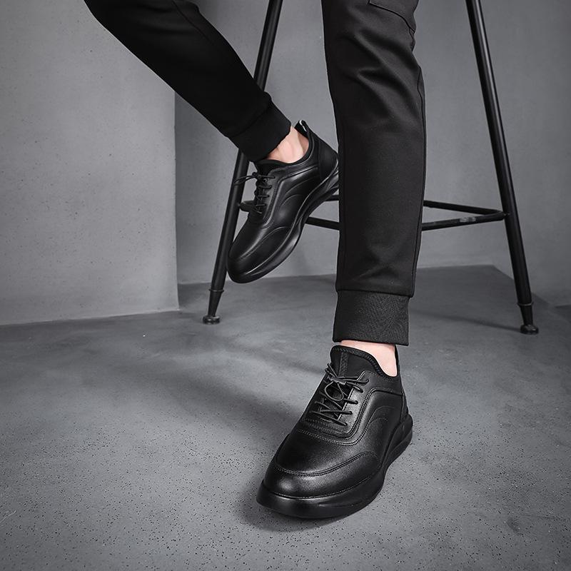 Jarní podzimní sportovní obuv Pánské Kožené Prodyšná Síťovina Běžné Kožené Boty Pánské Boty Trend Černá Kožená Protiskluzová jednokolka