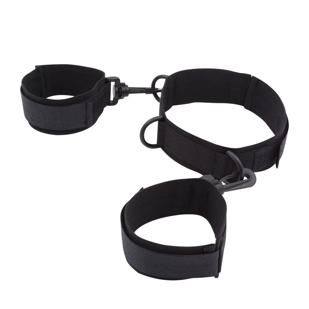 Connected Hand and Neck Restraint Collar with Handcuffs for Intimate Couple Play