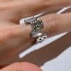 Korean Style Trendy Geometric Copper Ring For Women With Eyecatching Design Features And