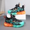 Boys' Shoes Autumn and Winter New Mesh Rotating Buckle Leather Children's Sports Shoes Medium and Older Children's Leisure Girls' Travel Shoes