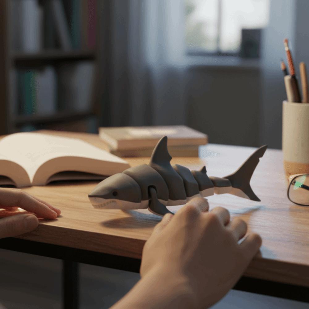 Mini Simulation Animal Multi-Joint Movable Marine Animal Model Creative Whale Figurine Collection