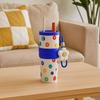 710ML Insulated Cup Stainless Steel Ceramic Coated Vacuum Cup with Lifting Rope Insulation or Cooling Thermal Water Bottle Car