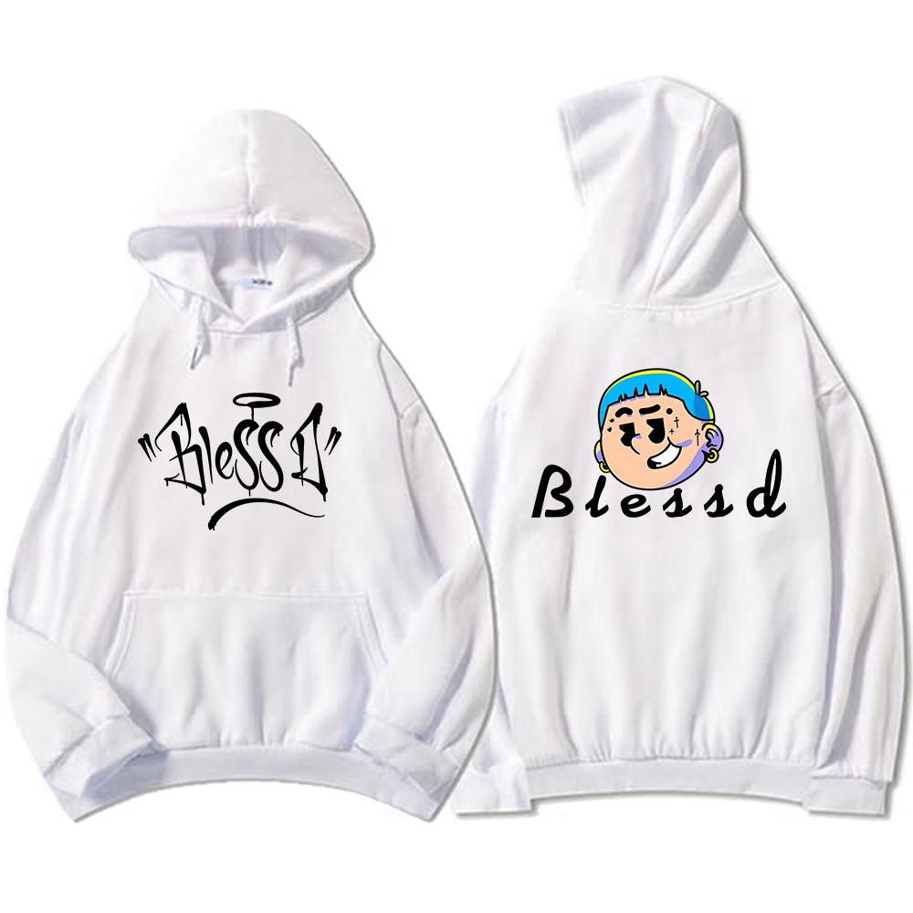 Blessd Zpěvák Potisk Mikiny s Kapucí Zimní s Dlouhým Rukávem Grafické Mikiny Pánské Oblečení Dámské Oblečení