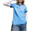 Puma Badge Print Letter Round Neck Quick-Dry Short Sleeve Soccer Jersey Manchester City Home Fan Edition Men Tops Light-Blue 775075-01