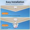 V380pro Wireless 360° Fisheye Panoramic Bulb Camera with E27 Base