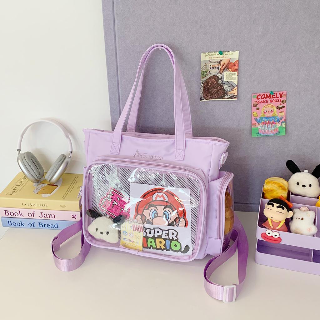 New Light Travel Shopping Portable Crossbody Bag for Women Fashion Design Sweet Girl Ulzzang Cartoon Ita Bag