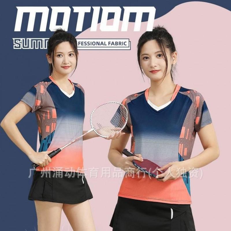 Quick-Dry Breathable Badminton Shirt Men Women - Short Sleeve Sport T-Shirt Tennis Ping Pong Volleyball Training