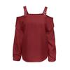 Women’s Off Shoulder Long Sleeve Strap Casual Loose Fit Blouse Top for Daily Wear Work or Travel Outfits