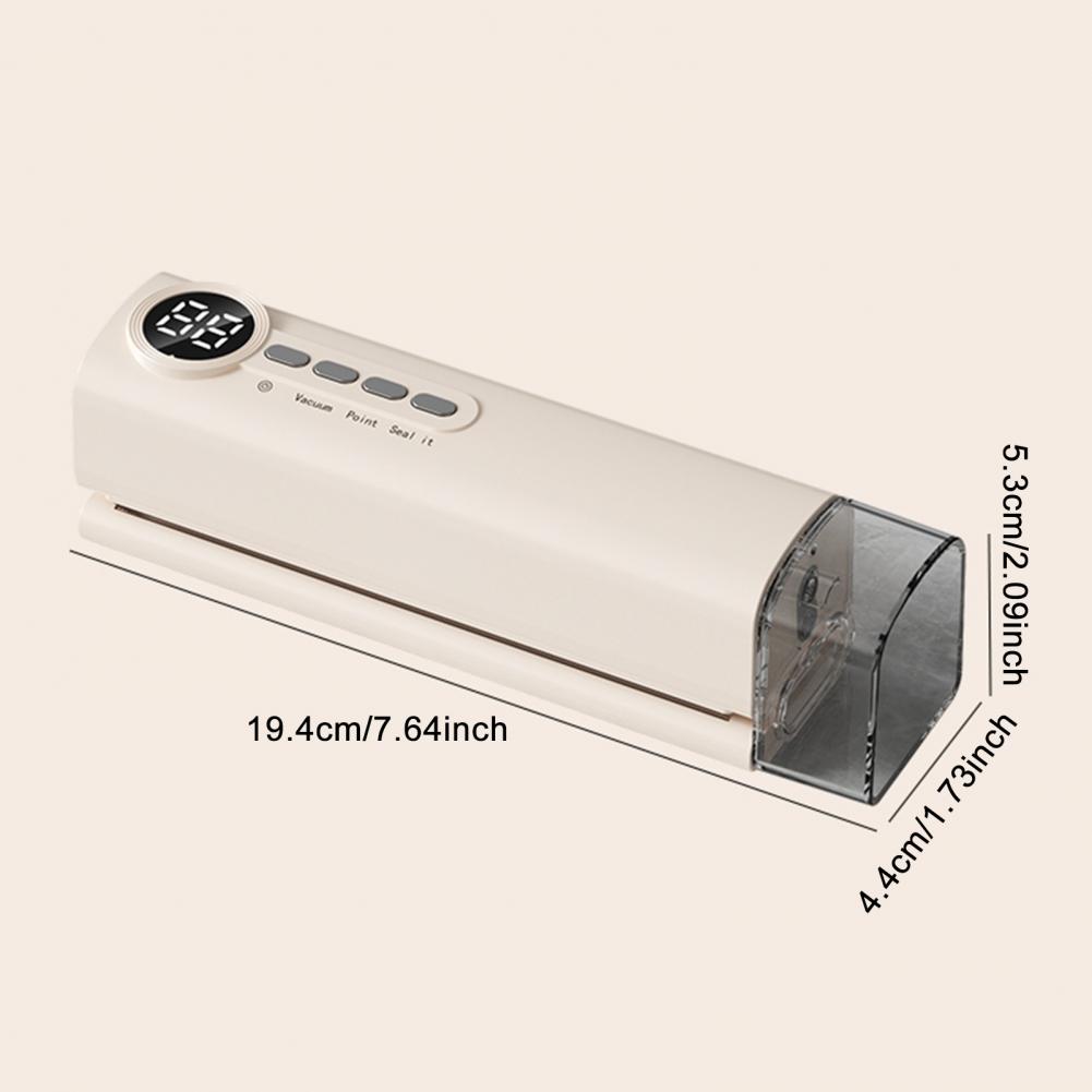 Cordless Mini Vacuum Sealer Digital Display Strong Suction Easy To Use Multi-purpose Heat Sealer Rechargeable Food Bag Sealer