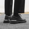 Mode Derby Schuhe mit dicker Sohle Trendige Herren Minimalistische Alltagsdesigns Outdoor-Freizeitparty Schwarz Jugend Höhenerhöhende Schuhe