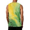 Men's Casual Sleeveless Tank Top Sport Breathable Lightweight Muscle Shirt with Abstract Ink Splash Print for Outdoor Gym Training