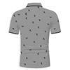 Men Fashion Flamingo Print Turn Down Collar Short Sleeve Casual Polo Shirt
