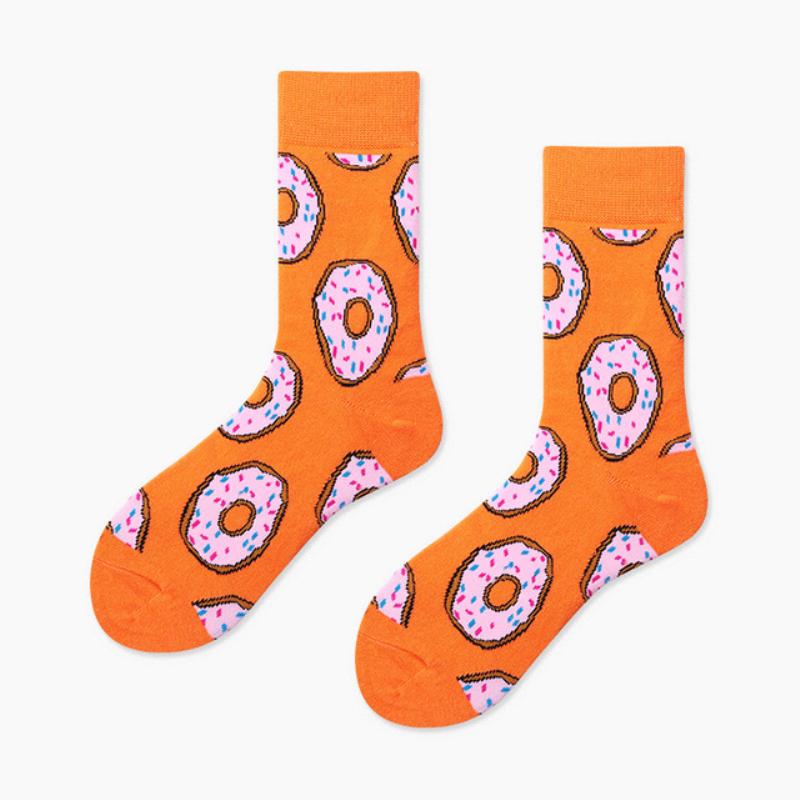 Food  Cool Socks  New Dessert Creative Pattern Men's Socks Tide Cool Socks Women Cotton Casual Socks