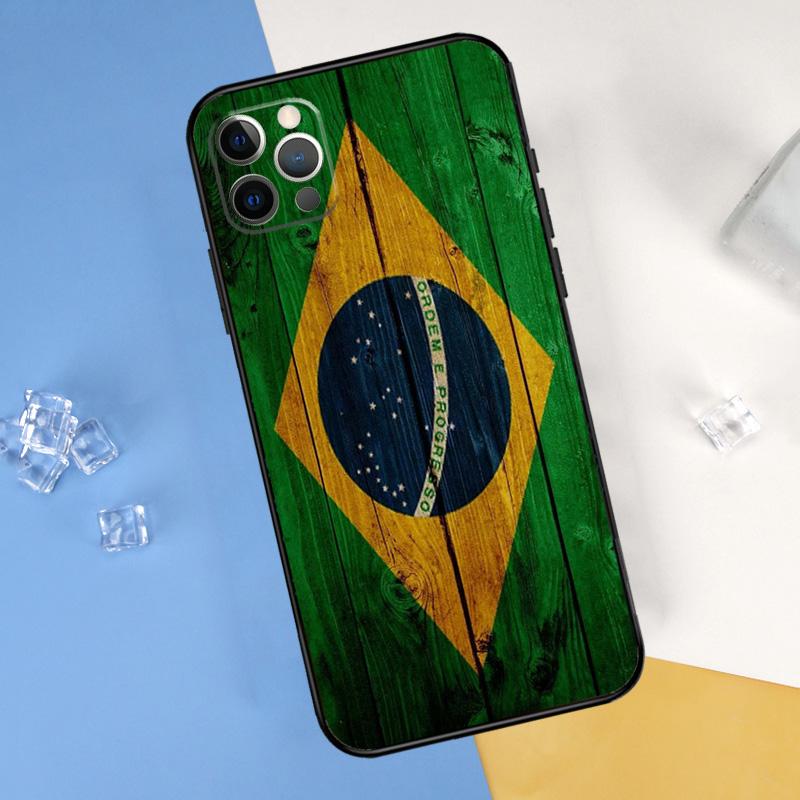 Brazil Brazilian Flag Phone Case For iPhone 16 15 13 11 12 14 Pro Max Mini X XR XS Max Plus Soft Cover