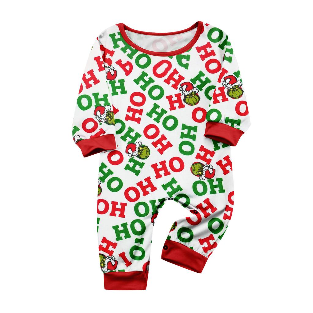 Christmas Print Cute Family Set Pajamas, Home Clothes, Family Set Long Sleeve Top Pants Set