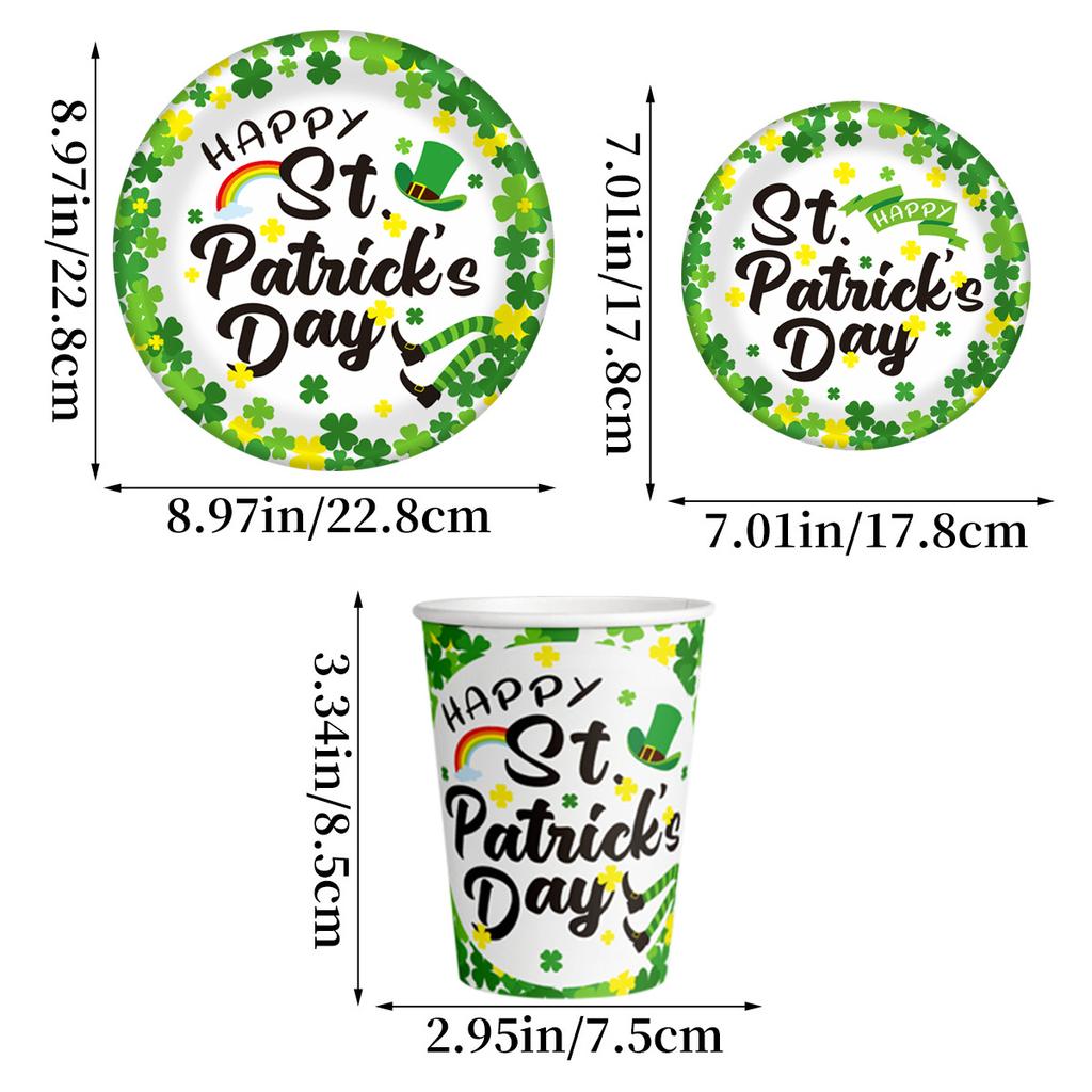 St. Patrick'S Day Children'S Party Party Arrangement Paper Cup Plate Knife Fork Spoon Set