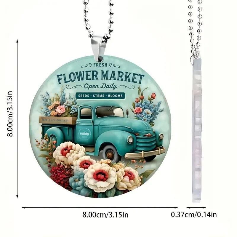 Car Acrylic Playful Floral Charm For Stylish And Fun Interior Decoration Solutions