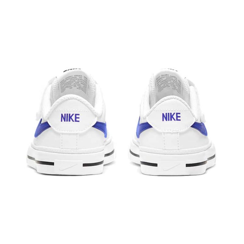 Nike Court Legacy Abrasion Resistant Low top Kids' Skateboarding Shoes White Blue Children Aged 3 7 Years Old Sneakers DA5381-101