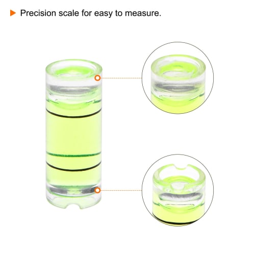 uxcell Cylindrical Bubble Levels, 8x20mm, Mini Bullseye Levels for Leveling Camera Tripods, Telescopes, Workshops, Turntables, and Picture Frames, 10-