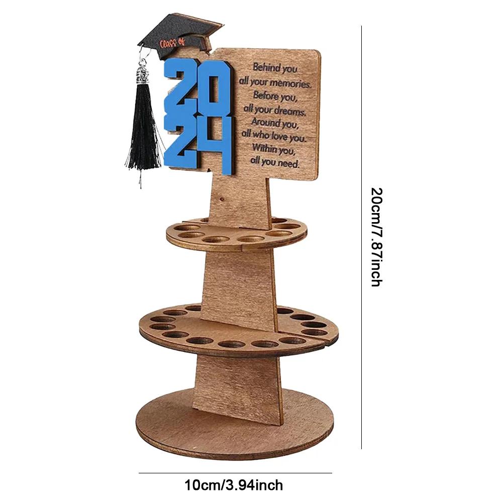 

Держатель для денег, держатель для денег на выпускной 2025 года, деревянный подарочный держатель для денег на выпускной с 25 отверстиями, декор для выпускного, сувенир на вечеринку синий