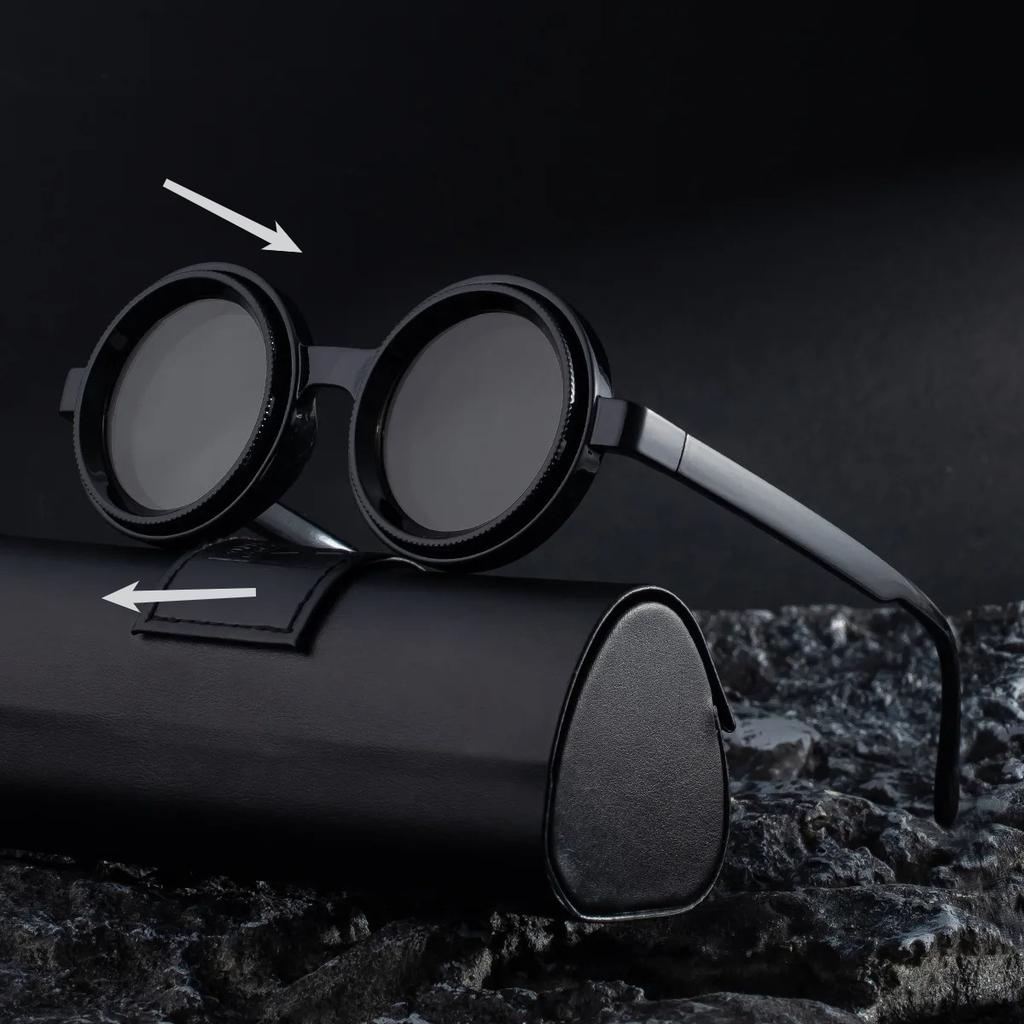 Nd Adjustable Zoom Round Frame Sunglasses Rotatable Adjustable Driving Specific Outdoor Men'S Sunglasses