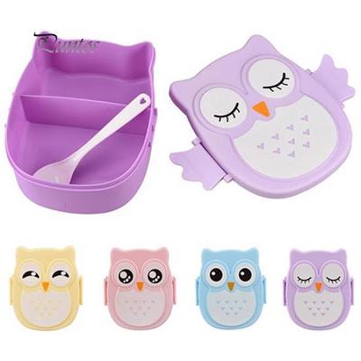 Caixa de almoço coruja recipiente para armazenamento de alimentos caixa bento