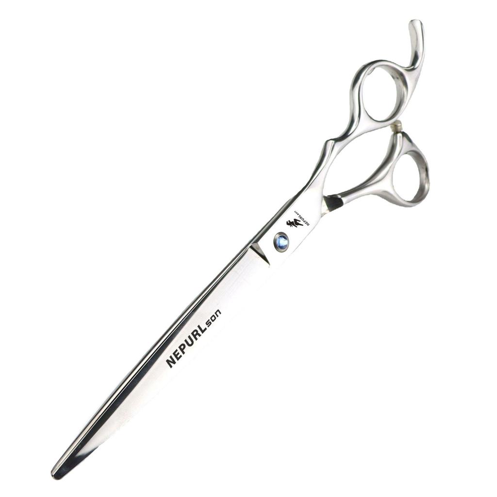 Napson 8-inch Glossy 5-Piece Pet Grooming Scissors Set with Straight Shears, Rake Comb, and Fishbone Tooth Comb