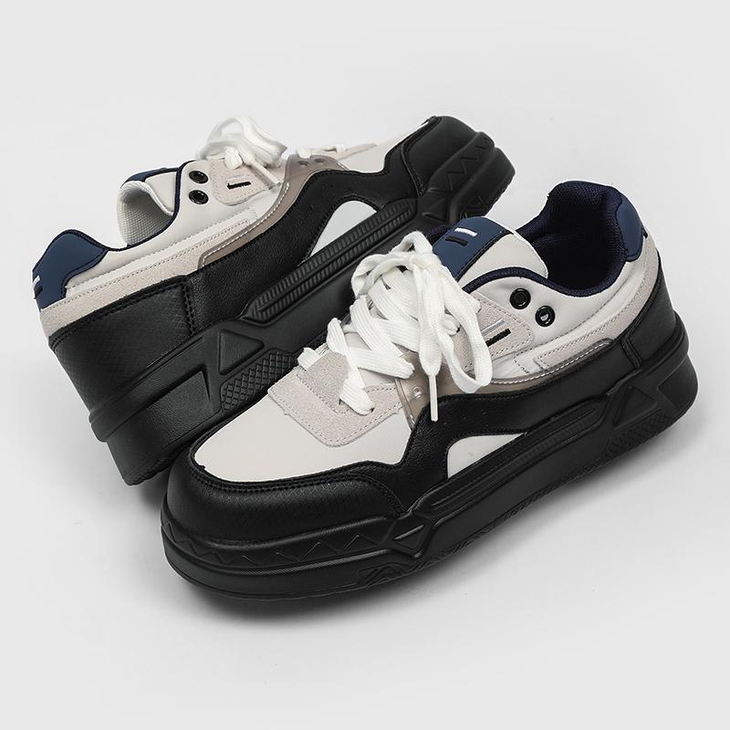 

Повседневная обувь для мужчин 2024 года, социальная обувь, мужские кроссовки, мужская теннисная обувь, трендовая обувь для скейтбординга, удобная нескользящая обувь, обычная кожа 36 чёрный