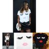 Trendy Women's Short Sleeve Graphic T-shirt With Black And White Print For Stylish Streetwear