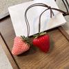 Waterproof Strawberry Key Ring 3D Red Resin Fruit Pendant Creative Versatile Bag Charm  Party