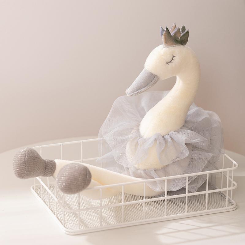 40/60CM Beautiful White&Pink Color Skirt Swan Plush Toy Cute Cartoon Soft Pillow Stuffed Swan Doll Grils Birthday Gifts Home Dec